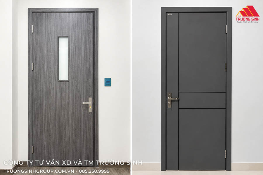 Cửa nhựa Composite màu xám sang trọng